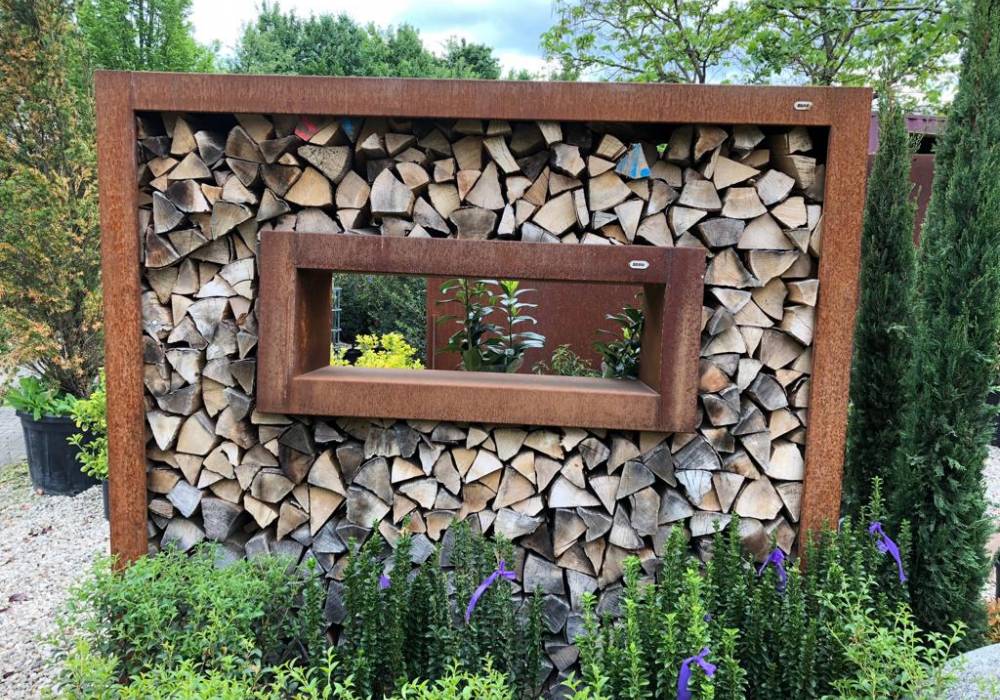 Sichtschutz Holz Mauerbau, Sichtschutz, Gartengestaltung, Schaugarten