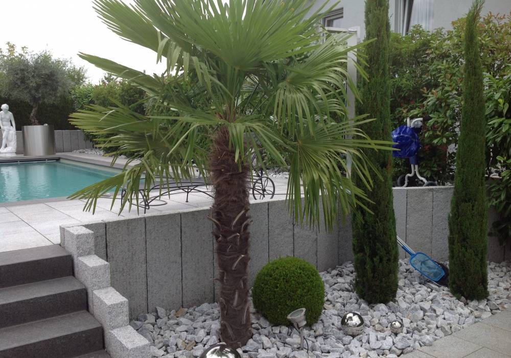 Stelen, Mauer Gartengestaltung, Mauer, Granitstelen