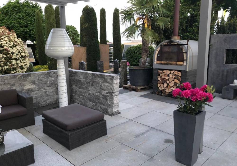 Terrasse Terrassenplatten, Terrasse, Mauer, Schaugarten, Ausstellung, Gartengestaltung