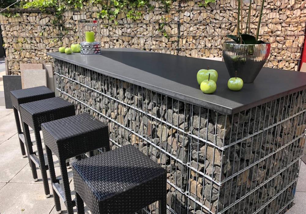 Gabionen Gabionen, Tisch, Bar, Außenbereich