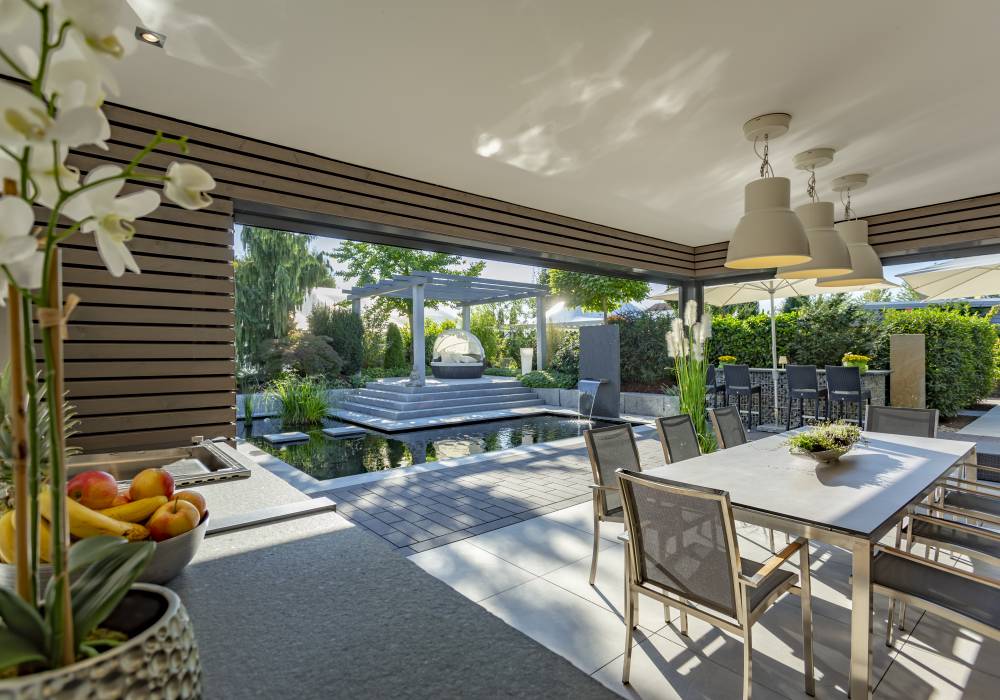 Terrasse Terrasse, Sitzecke, Gartenträume, Koiteich, Schaugarten