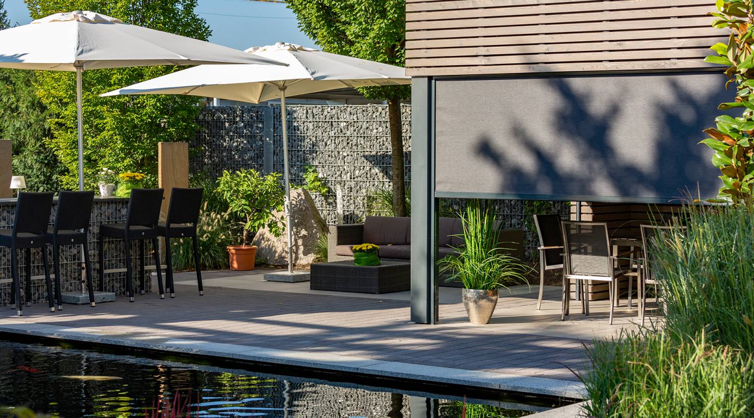 Terrasse am Koiteich Teichanlage, Koiteich, Terrassengestaltung, Schaugarten